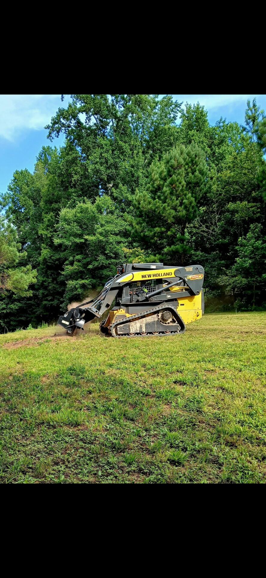 Forestry mulcher clearing a field edge